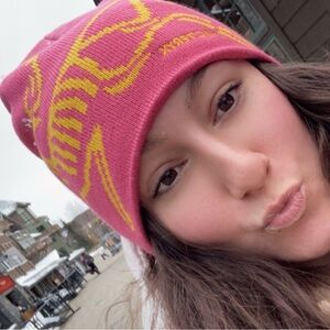 Pink & Yellow Beanie